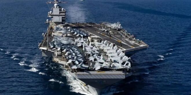 اولین تصویر از استقرار ناو هواپیمابر جرآلد فورد در اسرائیل
