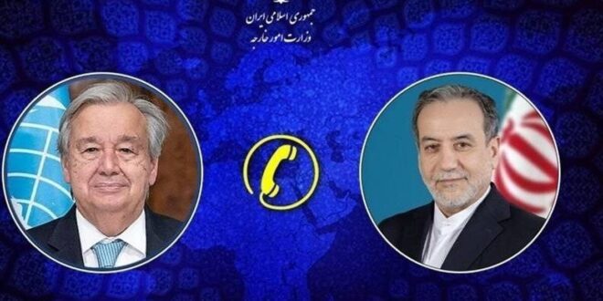 جزئیات تماس تلفنی دبیرکل سازمان ملل متحد با وزیر امور خارجه کشورمان