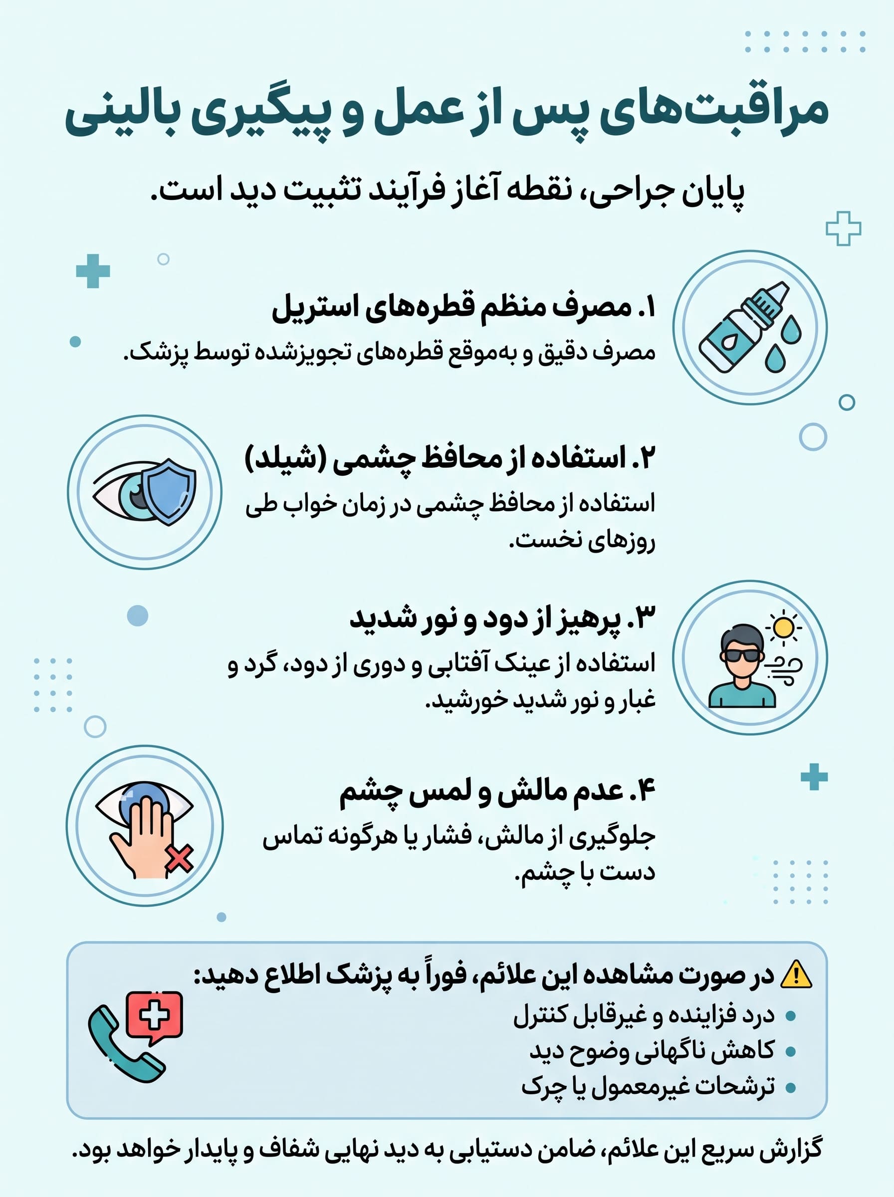 مراقبت‌های پس از عمل و پیگیری بالینی